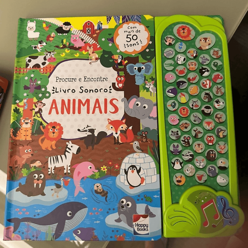 Livro Sensorial 50 Sons Animais + BRINDE EXCLUSIVO | Varie™