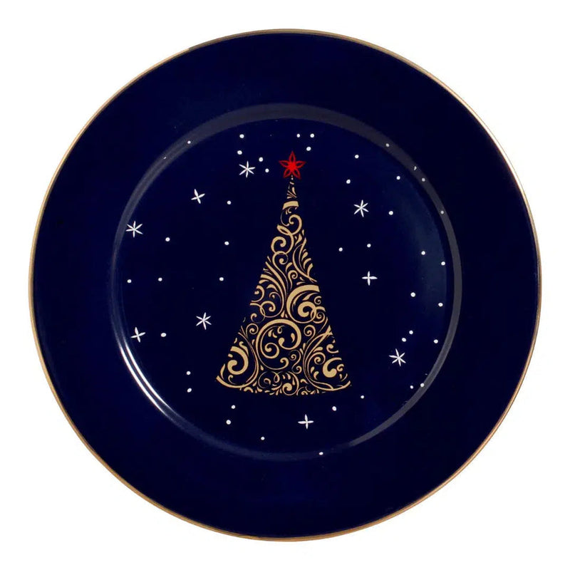 Jogo 6 Pratos Rasos Cerâmica Christmas - 6 Peças