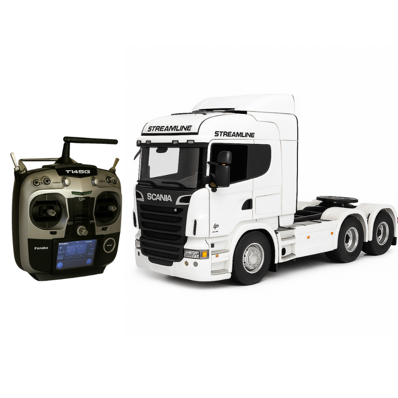 Miniatura Realista de Controle Remoto Caminhão Scania S540 6X4 + Carreta de Brinde
