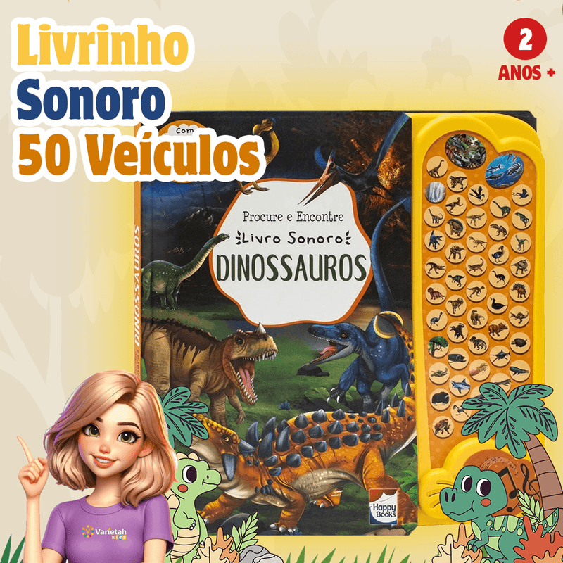 Livro Sensorial 50 Sons Animais + BRINDE EXCLUSIVO | Varie™