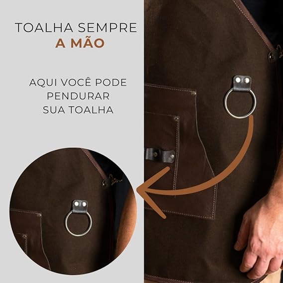 Avental Churrasqueiro – Avental para Churrasco em Lona e Couro