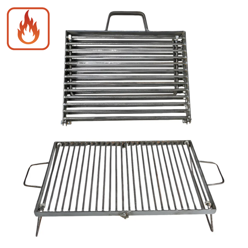 Grelha Dobrável Portátil de Aço Inox 304 - 60 x 40 cm