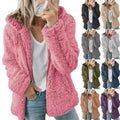 Women Open Front Hooded Cardigan Pocket Outwear