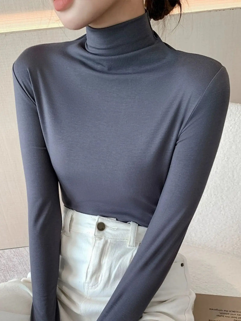 Blusa Feminina Vera Gola Alta - Algodão - Escritório