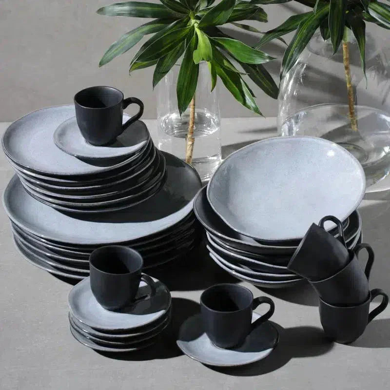 Aparelho de Jantar Stoneware Orgânico Concreto/Dust 30 Peças