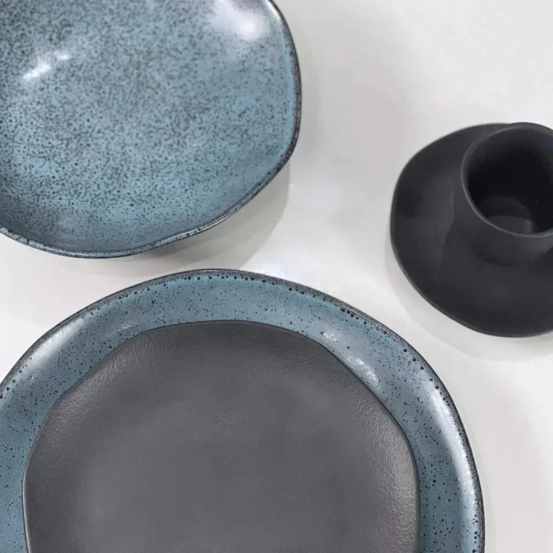 Aparelho de Jantar Stoneware Mix & Match - Petroleum & Preto Matte (30 Peças)