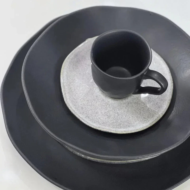 Aparelho de Jantar Stoneware Mix & Match - Preto Matte & Concreto (30 Peças)