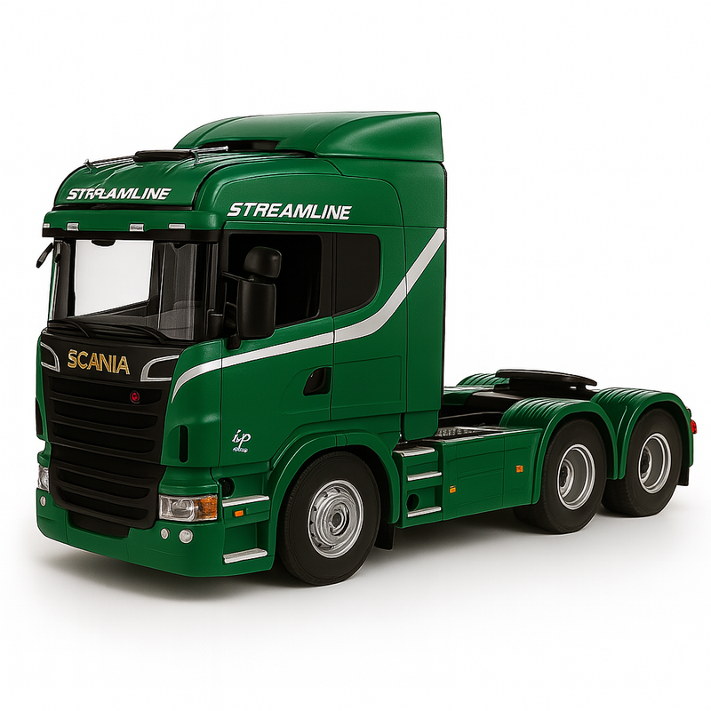 Miniatura Realista de Controle Remoto Caminhão Scania S540 6X4 + Carreta de Brinde