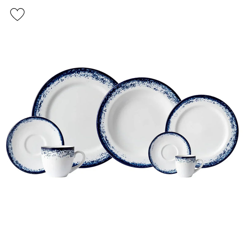 Aparelho de Jantar Decoração Névoa Azul 30 Peças