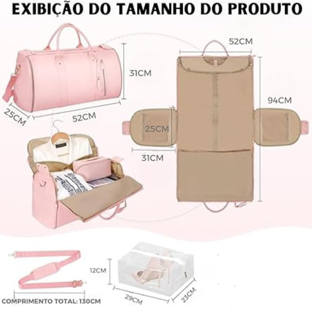 Bolsa Mala de Viagem Feminina Olisy Original 2 em 1