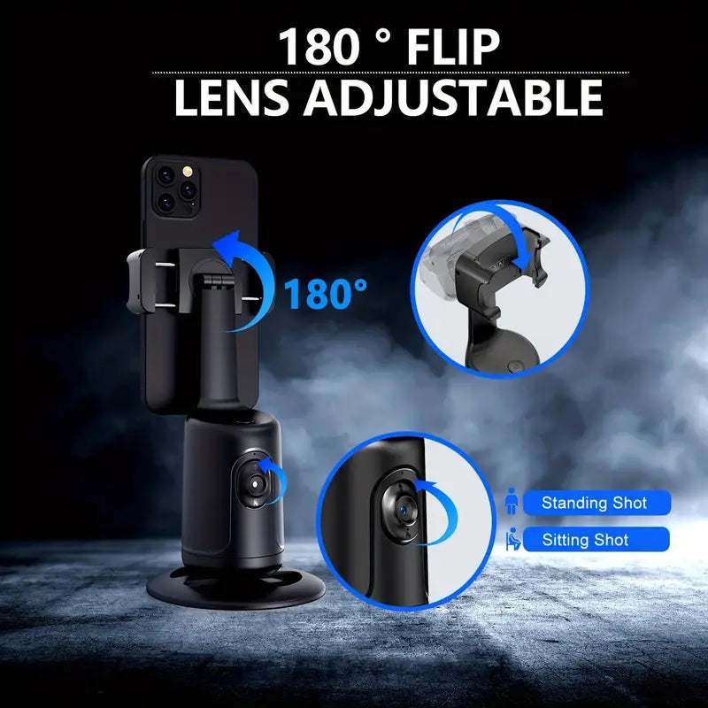 Tripé Compacto de Rastreamento Automático de Rosto 360° & Bastão de Selfie - Recarregável por USB