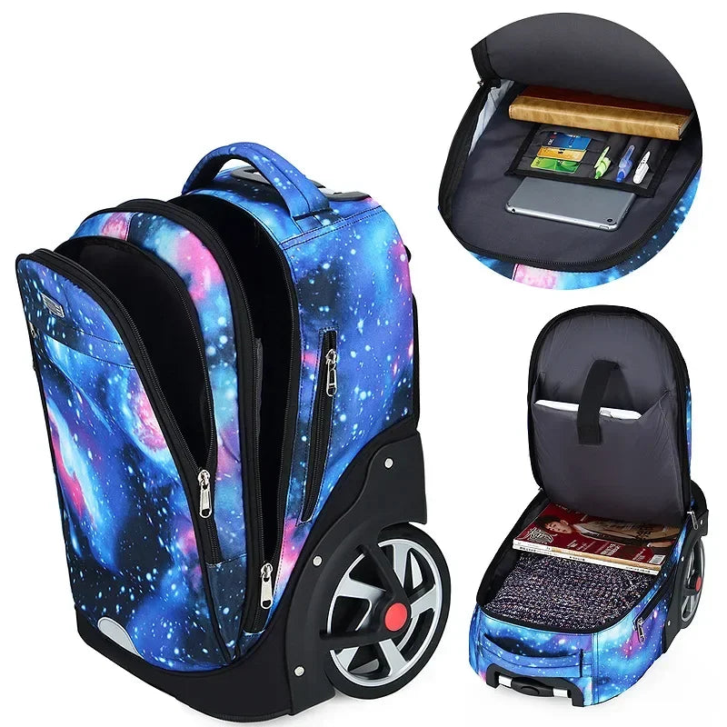 Mochila de Rodinha Grande Space - Escolar Grande Capacidade - Impermeável - LM22