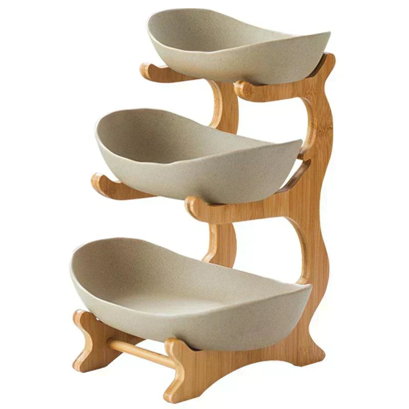 Fruteira de Mesa em Bambu - Exclusividade Organize Já