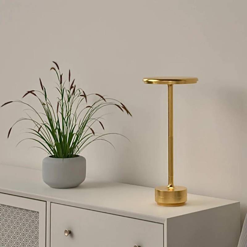 Luminária de Mesa LED Sem Fio Metal Recarregável