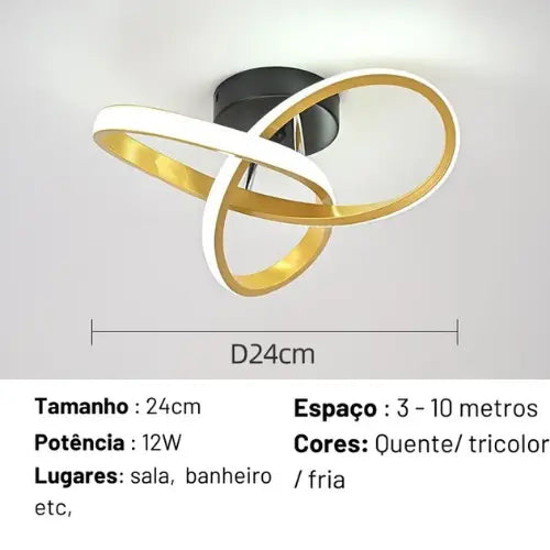 Luminária de Teto Minimalista Led Plafon Hold Premium - Trevo