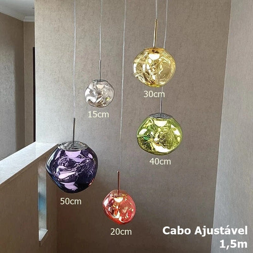 Lustre Pendente Elegance Nordic Lava (Conj. Completo 04 Peças)