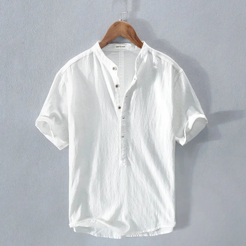 Camisa Masculina Casual Raramen Ocean Lapela