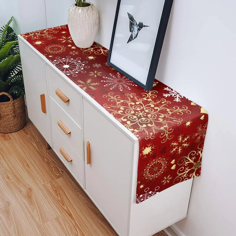 Decoração de Natal Corredores de Mesa Cardinal com Linho - Natal Morada