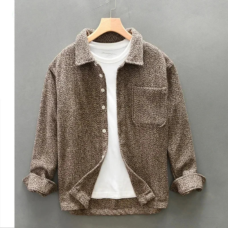 Camisa Masculina Henry Básica Longa de Algodão