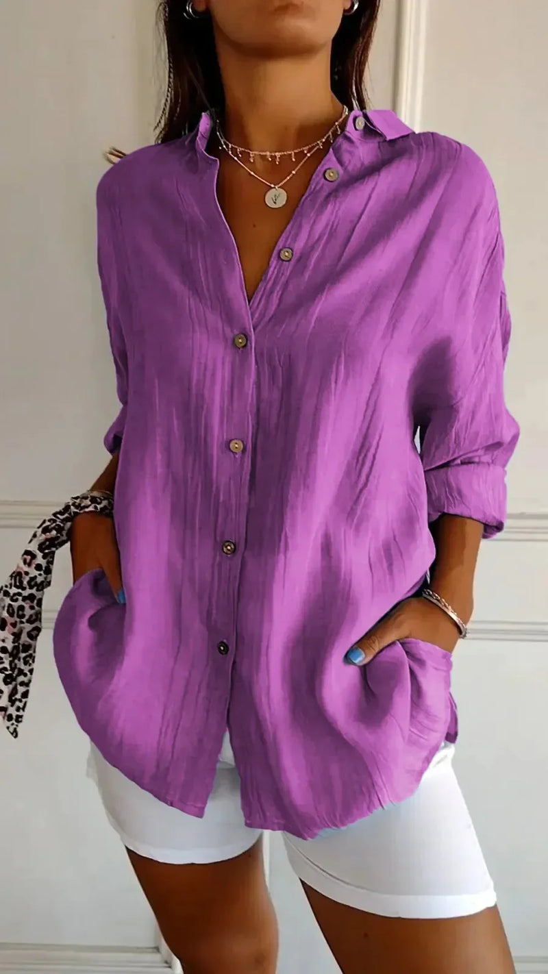 Blusa Feminina Neck Seda de Gelo Refrescante ao Calor - Escritório