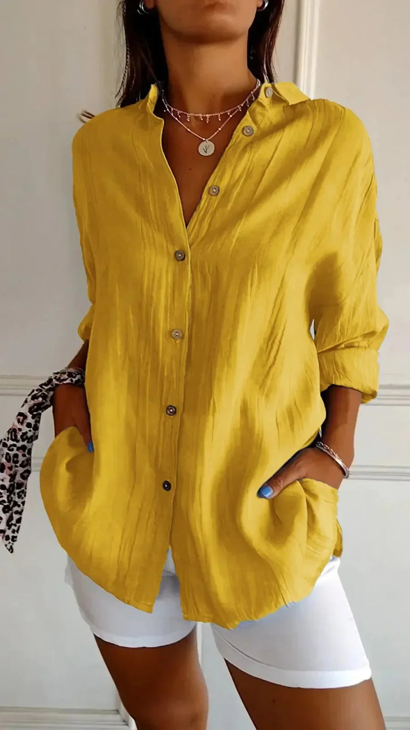 Blusa Feminina Neck Seda de Gelo Refrescante ao Calor - Escritório