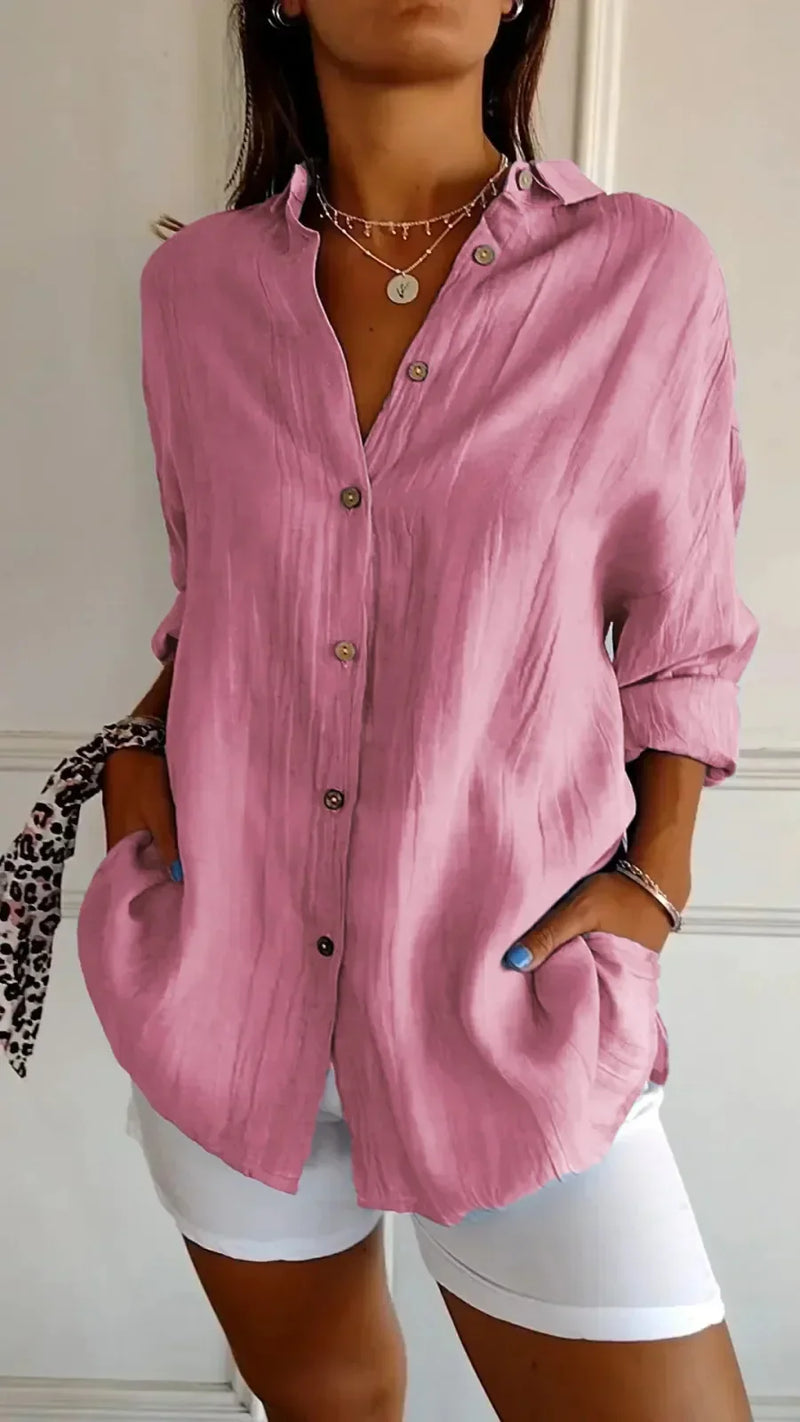 Blusa Feminina Neck Seda de Gelo Refrescante ao Calor - Escritório