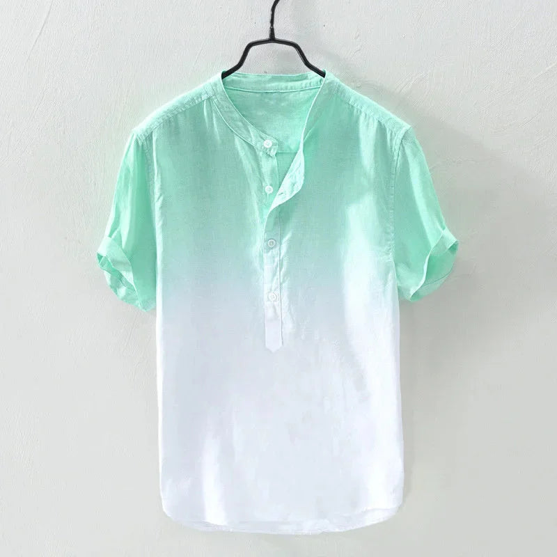 Camisa Masculina Casual Raramen Ocean Lapela