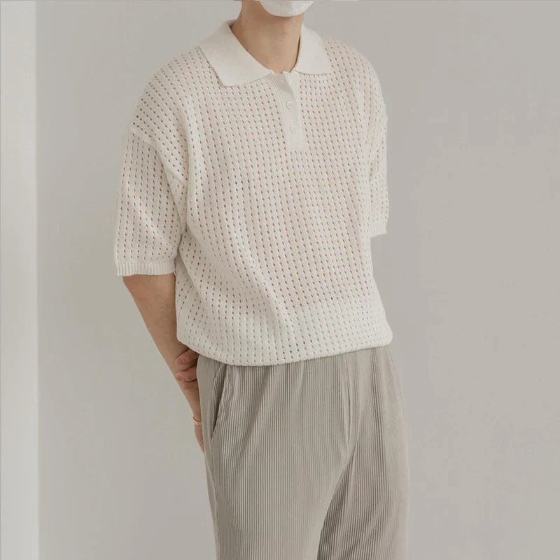 Camisa Masculina Básica Ari Lapela Oca - Respirável - Moda Coreana