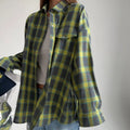 Camisa Feminina Olga Clássica Xadrez com Algodão Coreano