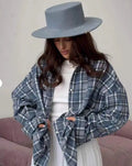 Camisa Feminina Olga Clássica Xadrez com Algodão Coreano