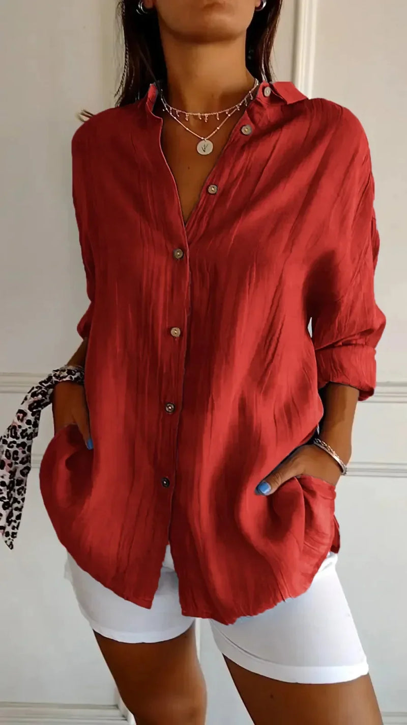 Blusa Feminina Neck Seda de Gelo Refrescante ao Calor - Escritório