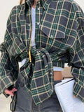 Camisa Feminina Olga Clássica Xadrez com Algodão Coreano