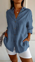 Blusa Feminina Neck Seda de Gelo Refrescante ao Calor - Escritório
