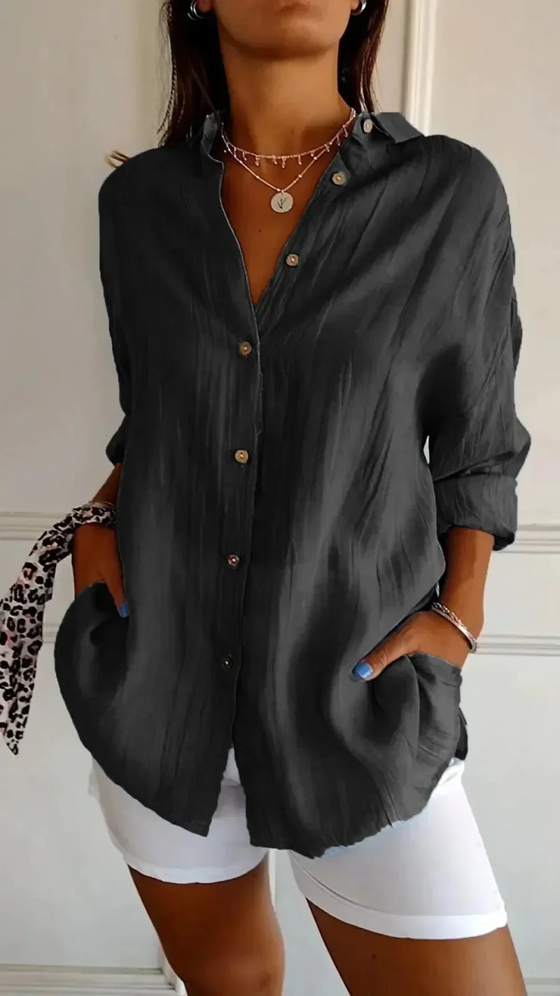 Blusa Feminina Neck Seda de Gelo Refrescante ao Calor - Escritório