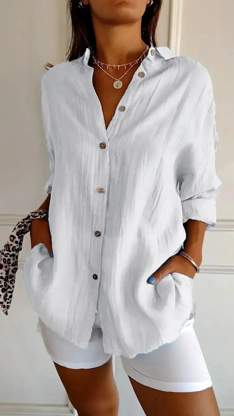 Blusa Feminina Neck Seda de Gelo Refrescante ao Calor - Escritório