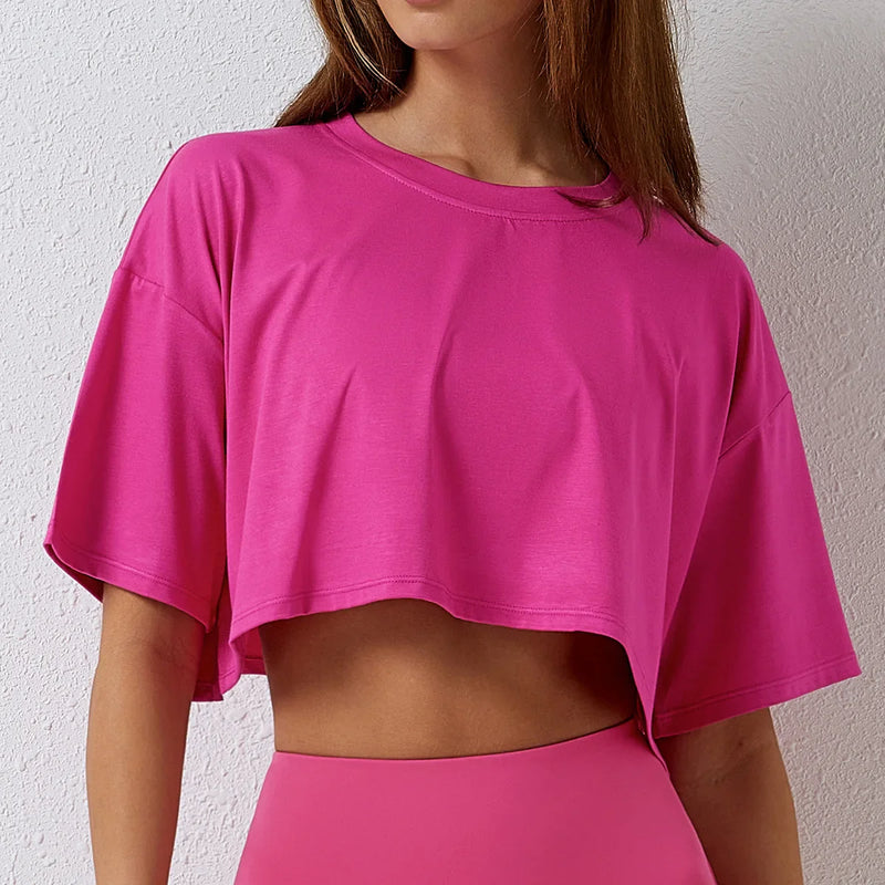 Blusa Feminina Morada Cropped de Treino - Respirável - Leve & Confortável