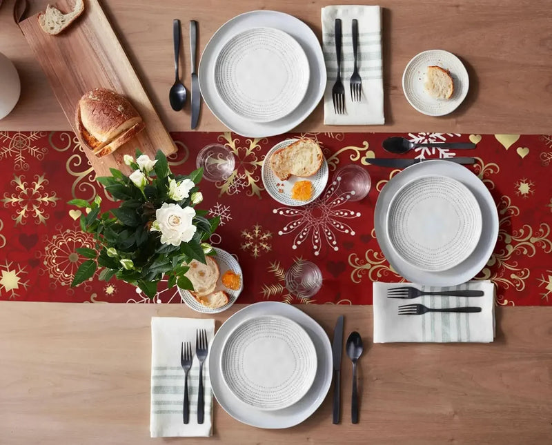 Decoração de Natal Corredores de Mesa Cardinal com Linho - Natal Morada