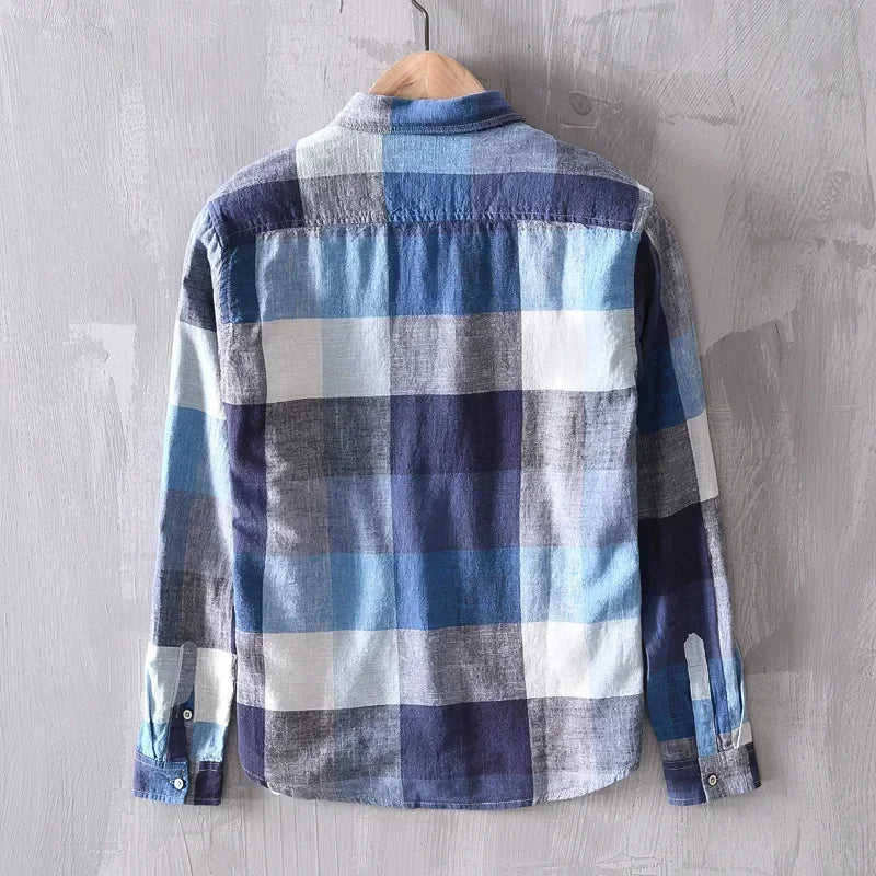 Camisa Masculina Básica Xadrez Lapela