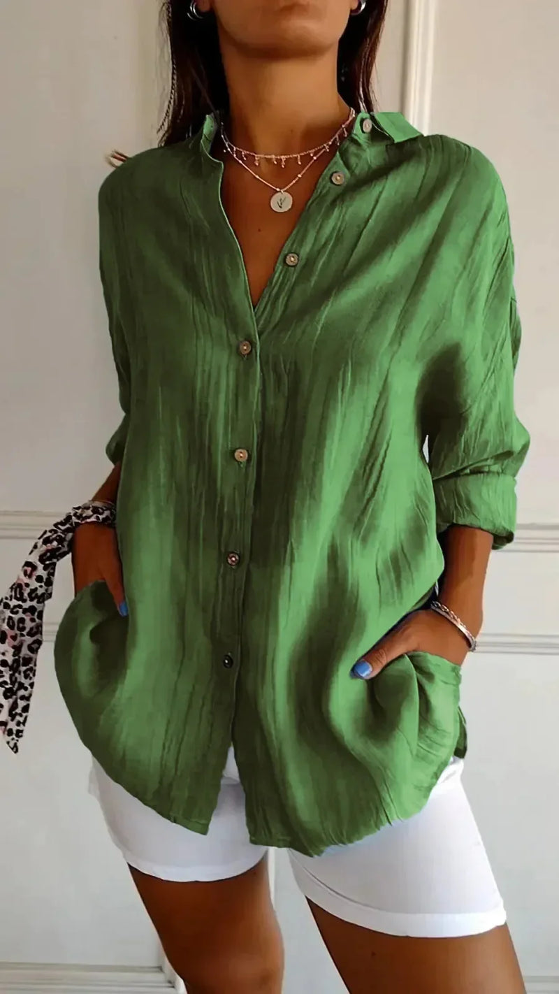 Blusa Feminina Neck Seda de Gelo Refrescante ao Calor - Escritório