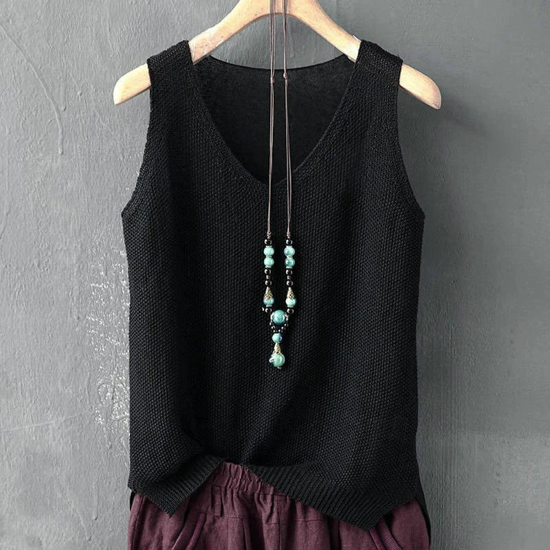 Blusa Feminina de Algodão Sem Mangas - Verão Morada