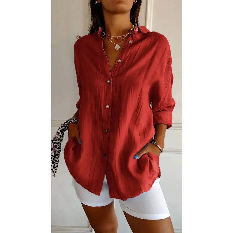 Blusa Feminina Neck Seda de Gelo Refrescante ao Calor - Escritório