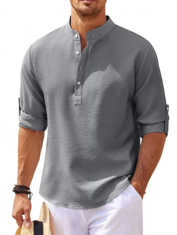 Camisa Masculina Vital Comprida Básica com Algodão