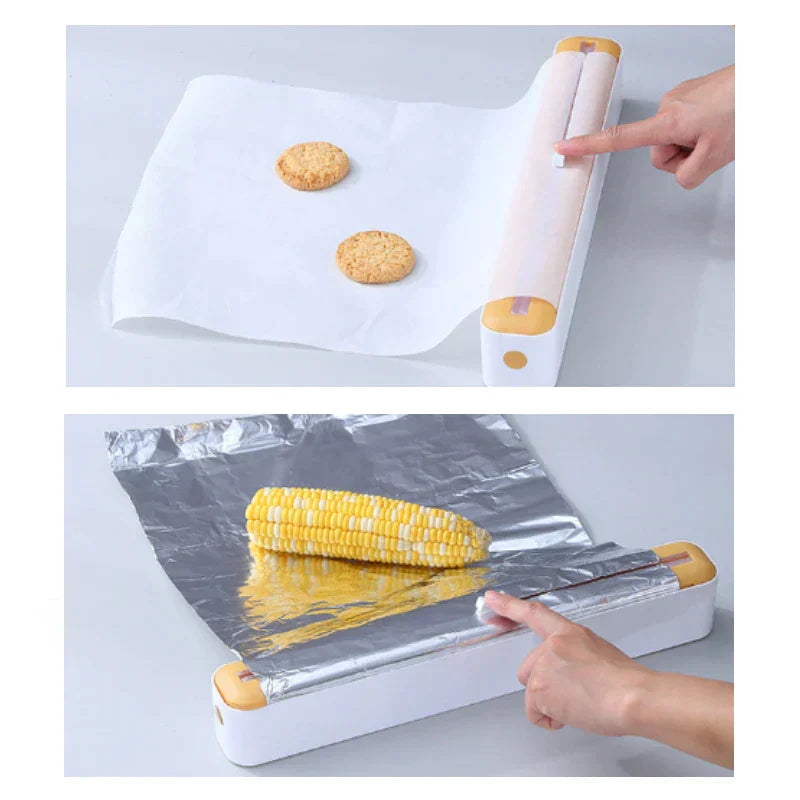 Suporte com Cortador para Plástico Filme Papel Alumínio ou Papel manteiga