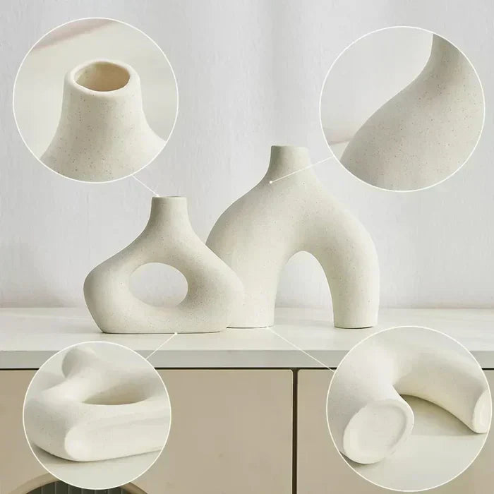 Vaso Decorativo para Sala de Cerâmica 2 Peças