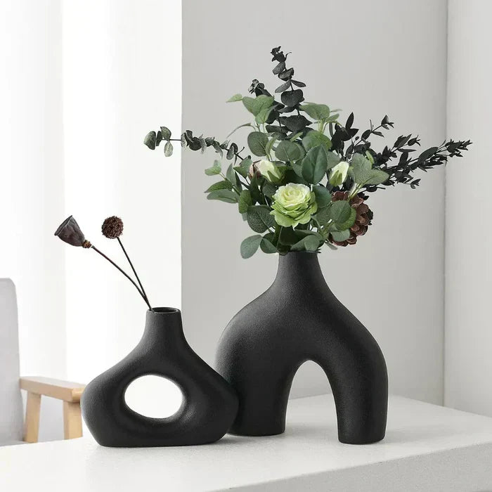 Vaso Decorativo para Sala de Cerâmica 2 Peças