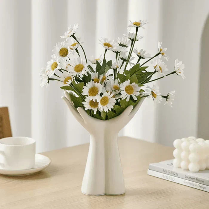Vaso Decorativo para Sala de Cerâmica para Mesa Mão