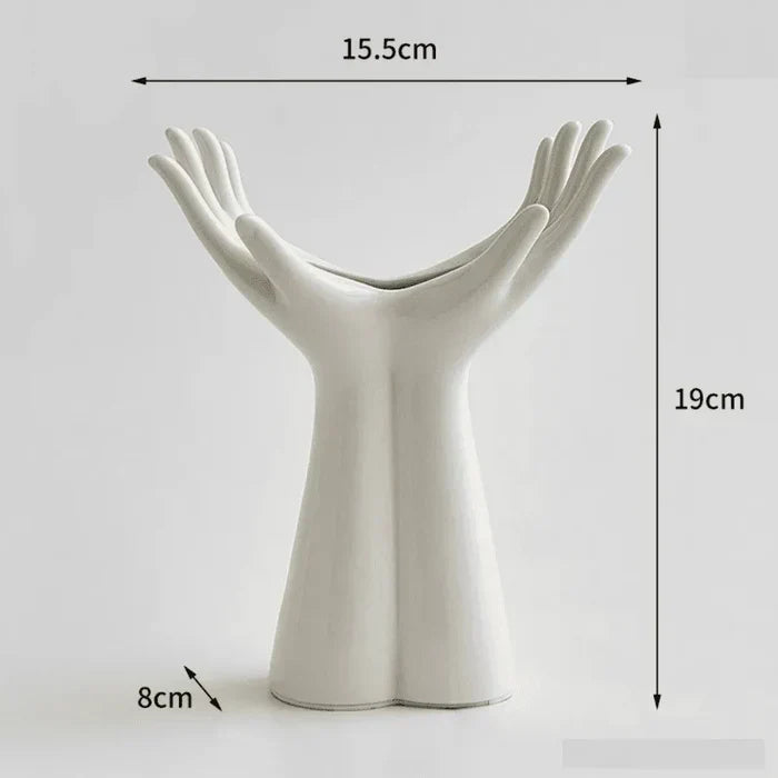 Vaso Decorativo para Sala de Cerâmica para Mesa Mão