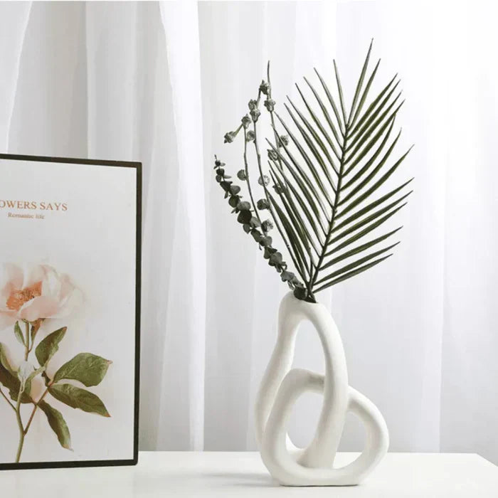 Vaso Decorativo para Sala de Cerâmica 2 Peças em 1