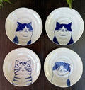 Pratos Estampados Bicolor Gatos