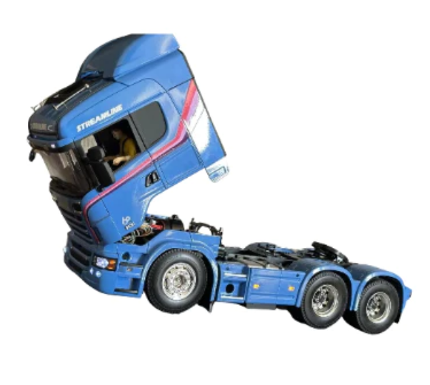 Miniatura Realista de Controle Remoto Caminhão Scania S540 6X4 + Carreta de Brinde